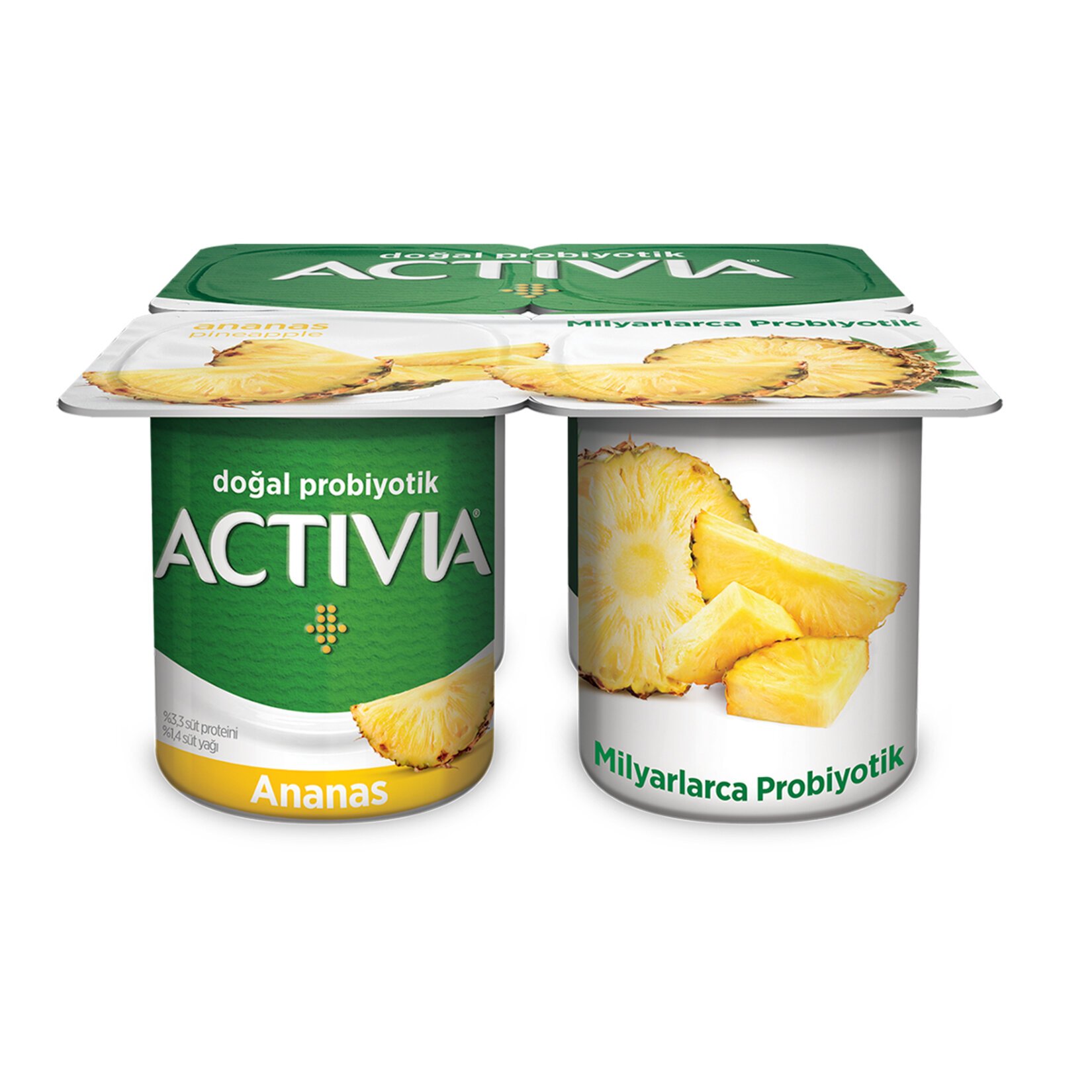 ACTİVİA DOĞAL PROBİYOTİK ANANAS YOĞURT 4x100 GR