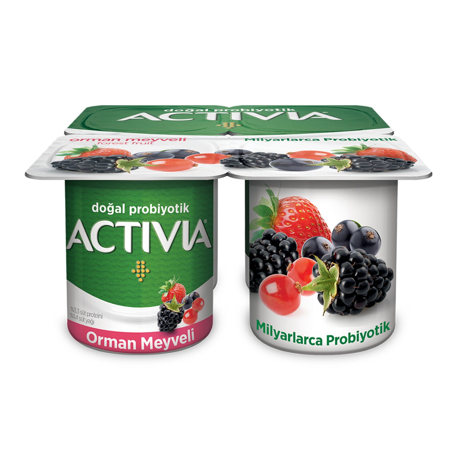 ACTİVİA DOĞAL PROBİYOTİK ORMAN MEYVELİ YOĞURT 4x100 GR