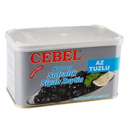 CEBEL SİYAH ZEYTİN AZ TUZLU 750 GR