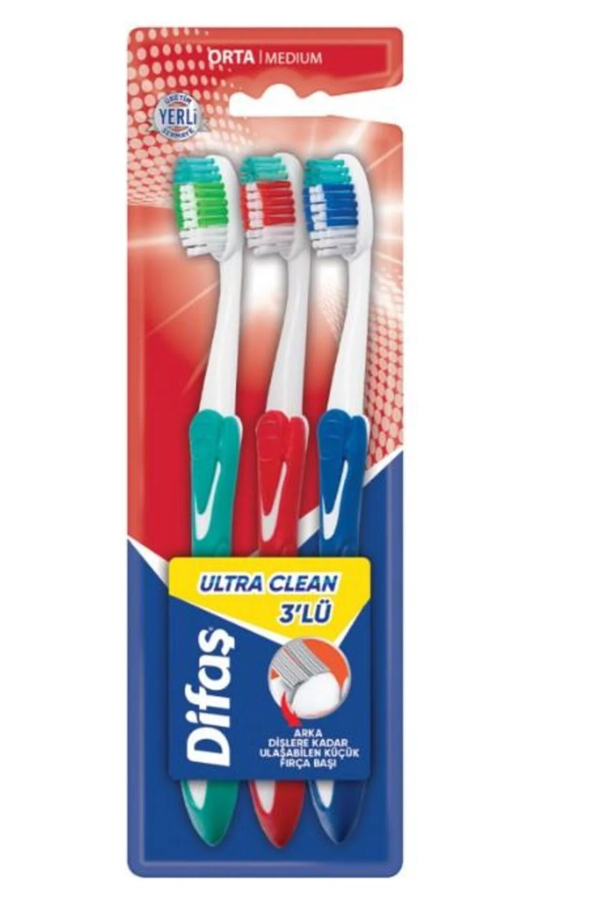 DİFAŞ DİŞ FIRÇASI ULTRA CLEAN 3'LÜ
