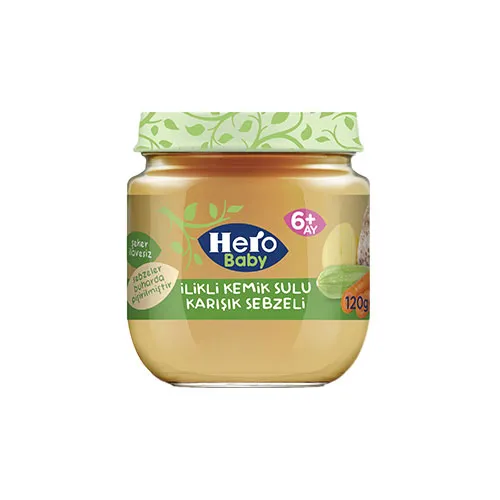 HERO BABY İLİKLİ KARIŞIK SEBZELİ KAVANOZ MAMASI 125 GR