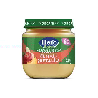HERO BABY ORGANİK ELMA ŞEFTALİ KAVANOZ MAMASI 120 GR