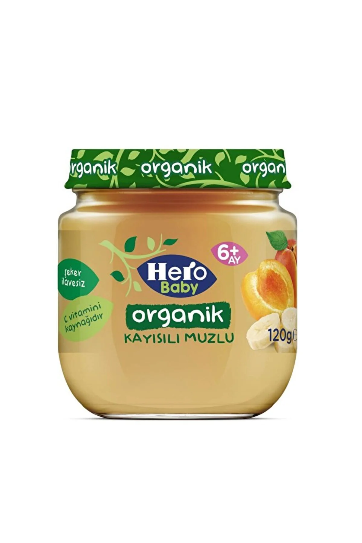 HERO BABY ORGANİK KAYISI MUZLU KAVANOZ MAMASI 120G