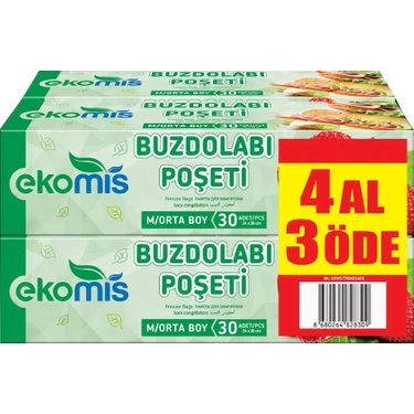 EKOMİS BUZ DOLABI POŞETİ ORTA BOY 4AL 3ÖDE