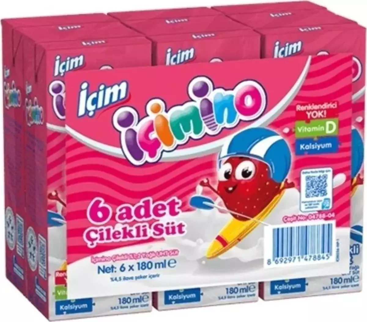 İÇİM ÇİLEKLİ SÜT 6x180ML