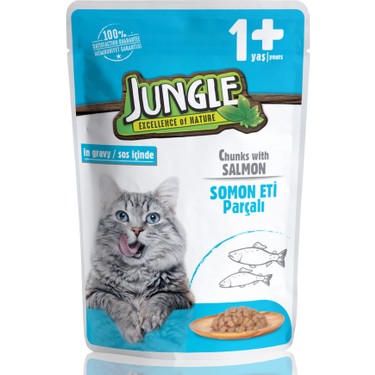 JUNGLE KEDİ MAMASI SOMONLU 100GR