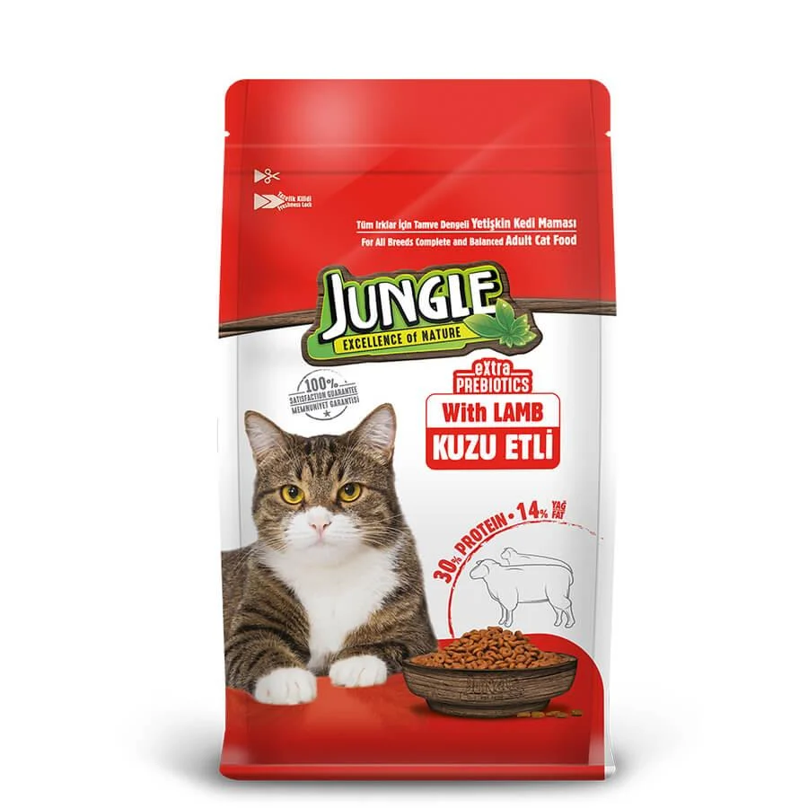 JUNGLE YETİŞKİN KEDİ MAMASI KUZU ETLİ 1.5KG