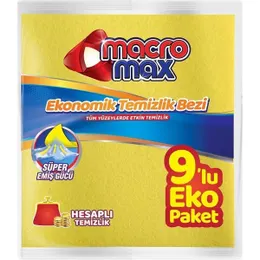 MACRO MAX SARI TEMİZLİK BEZİ 9'LU