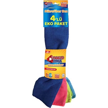 MACROMAX RENKLİ MİCROFİBER BEZ 4'LÜ