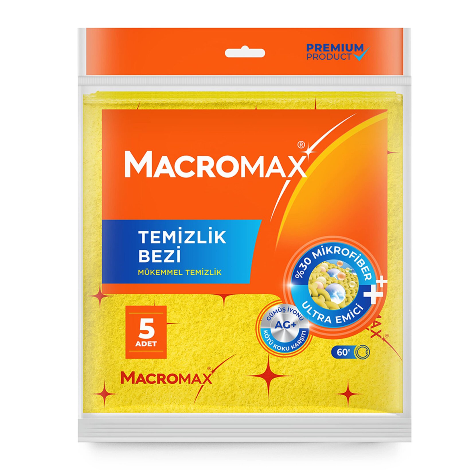 MACROMAX RENKLİ TEMİZLİK BEZİ 5'Lİ