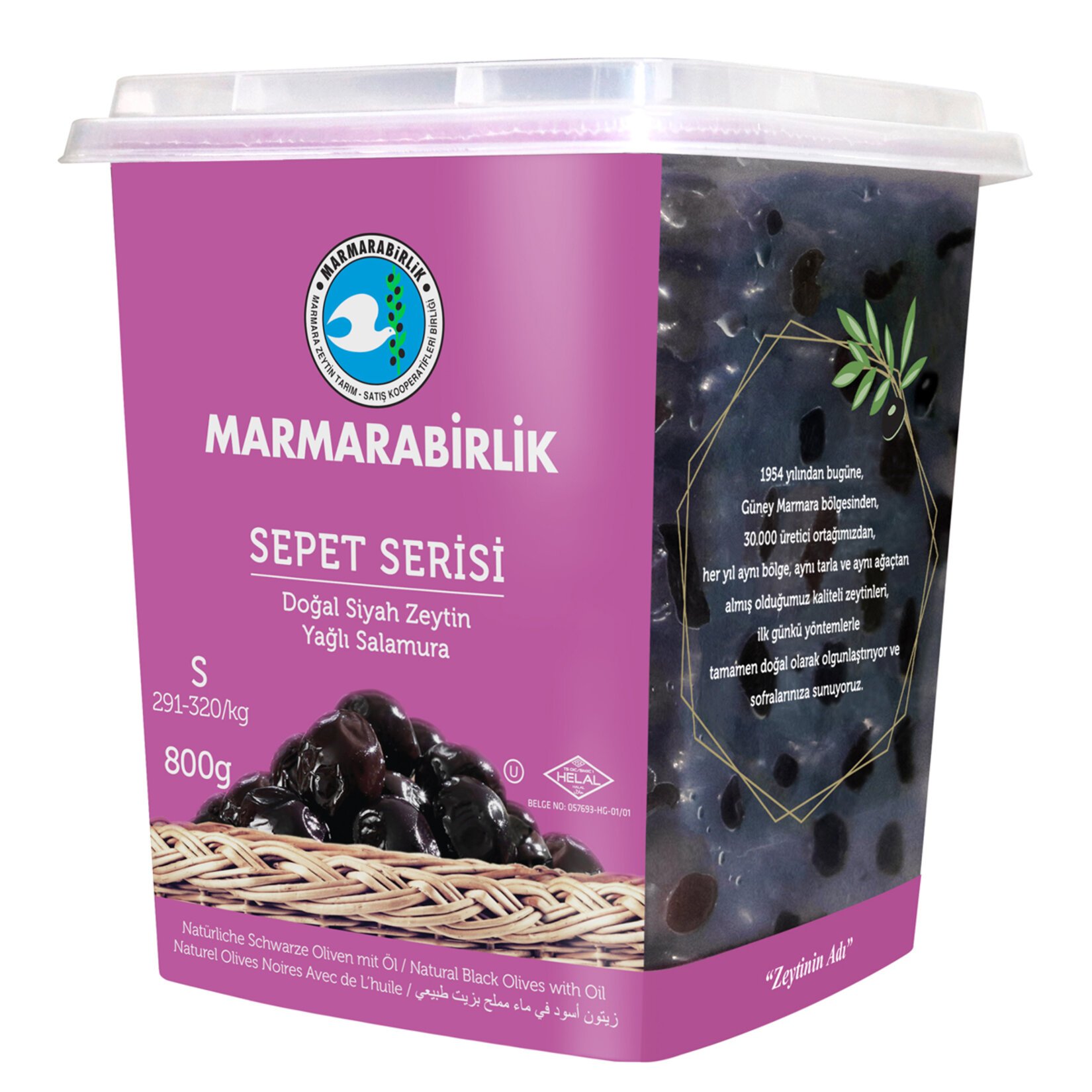 MARMARABİRLİK SİYAH ZEYTİN (S) 800 GR