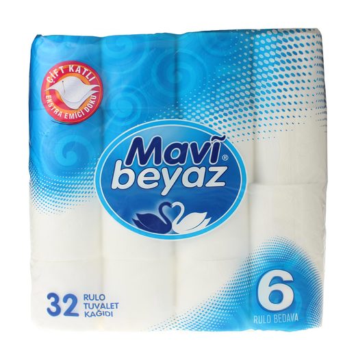 MAVİ BEYAZ TUVALET KAĞIDI 32'Lİ