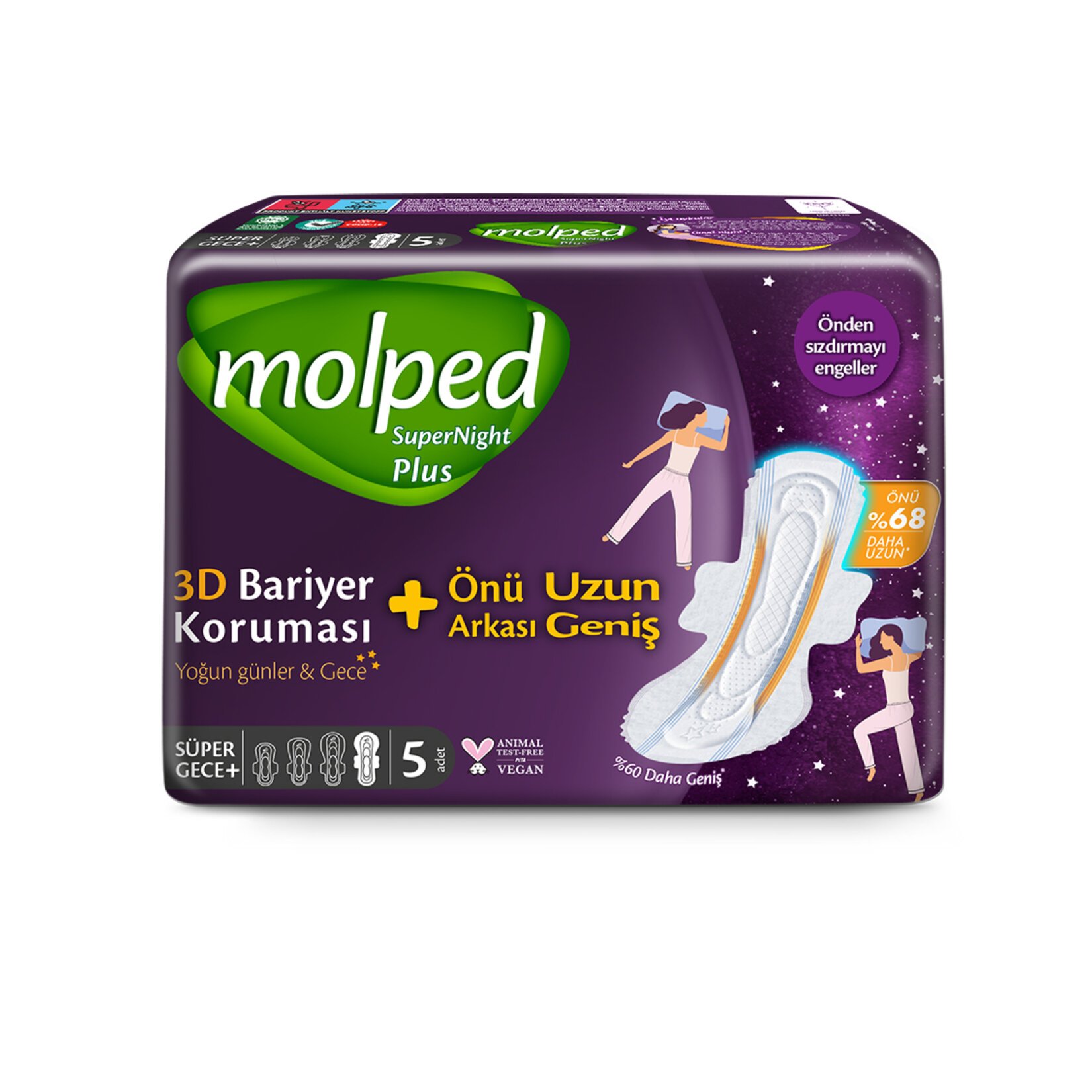 MOLPED SÜPERNİGHT UZUN 18'Lİ PED