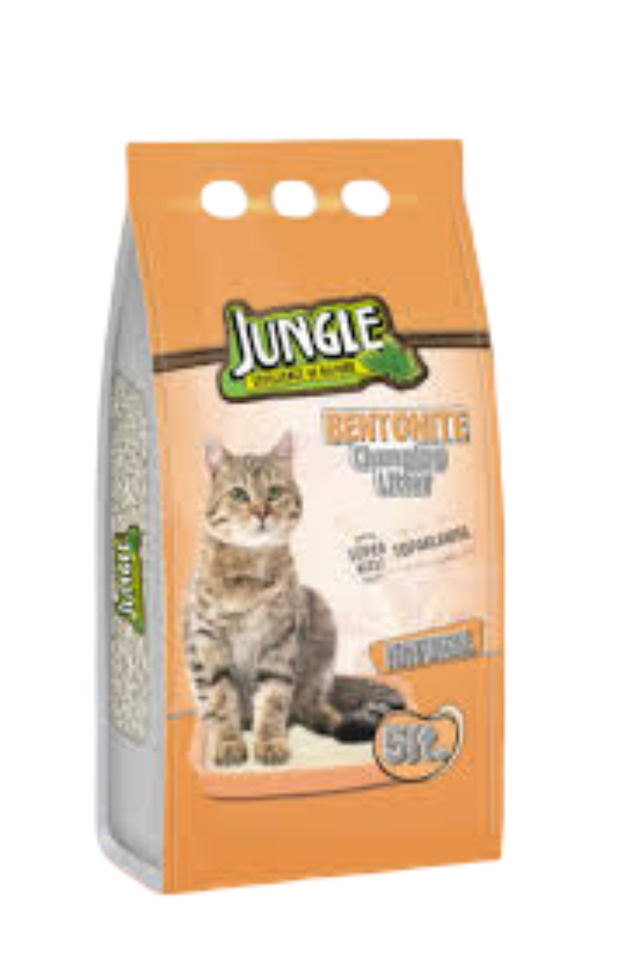 JUNGLE BENTONİTE NATURAL KEDİ KUMU 5LT