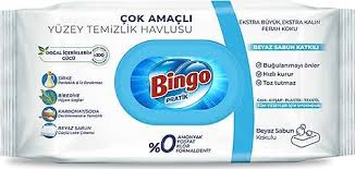 BİNGO YÜZEY TEMİZLİK BEZİ BEYAZ SABUN 96'LI